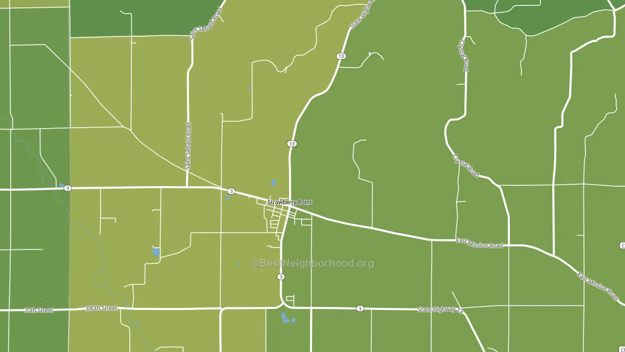 Strawberry Point, IA block-group voter-turnout map