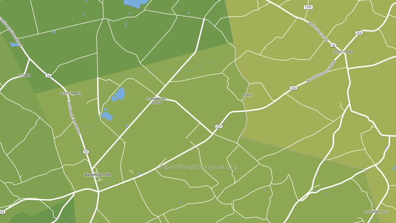 Strawberry Ridge, PA block-group voter-turnout map