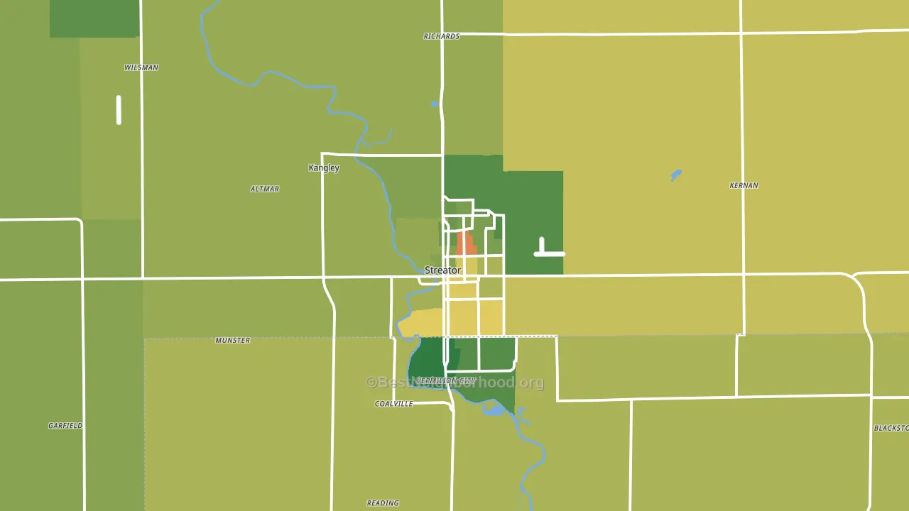 Streator, IL block-group voter-turnout map