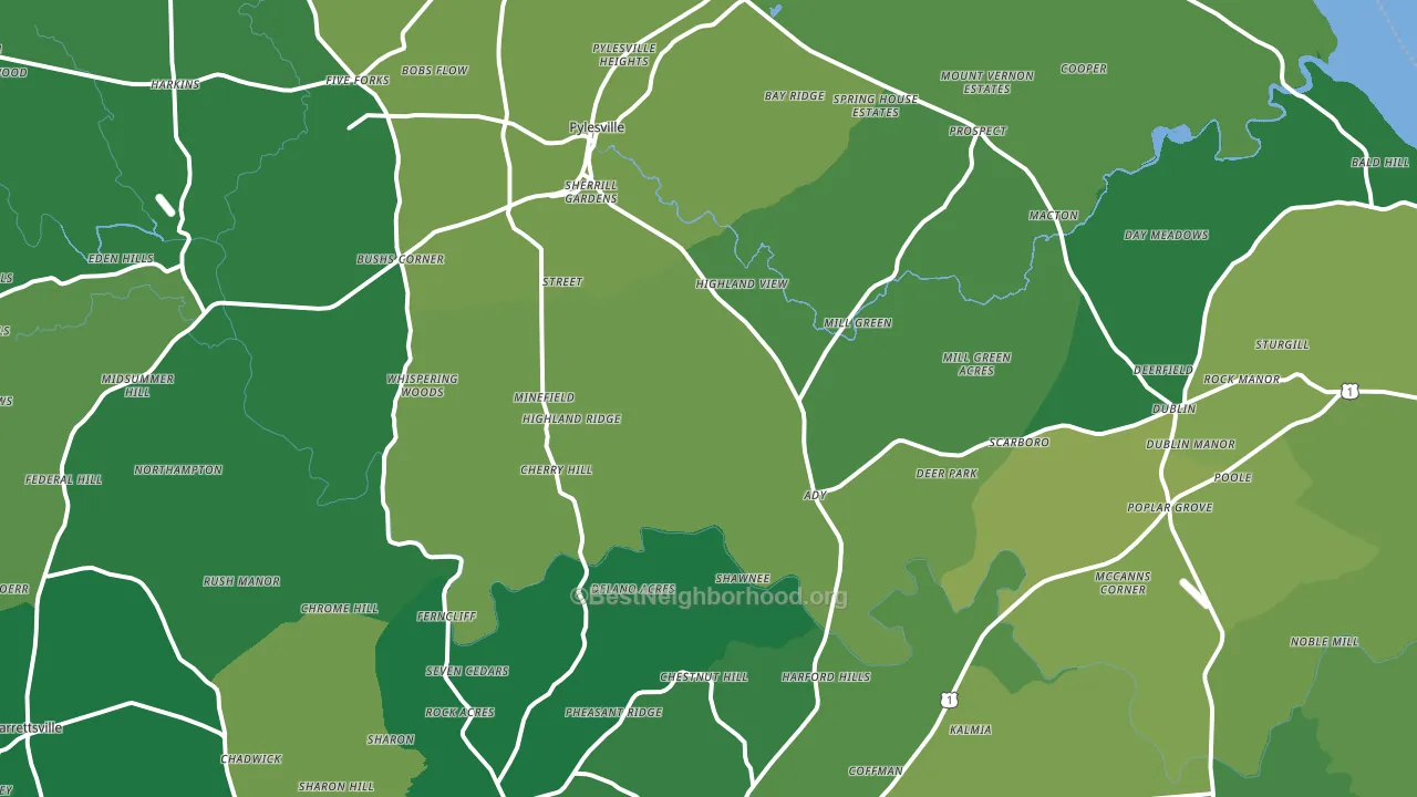 Street, MD block-group voter-turnout map