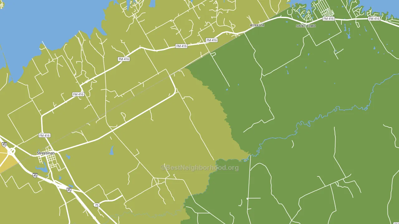 Streetman, TX block-group voter-turnout map