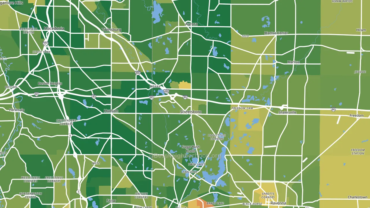 Streetsboro, OH block-group voter-turnout map