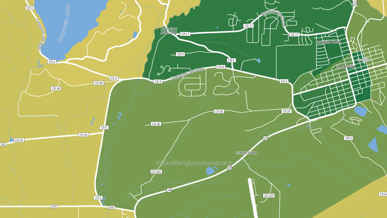 Stringtown, CO block-group voter-turnout map