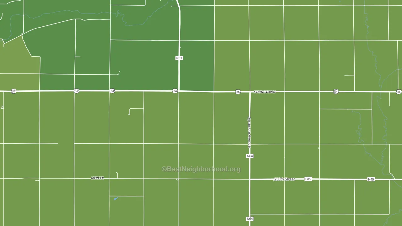 Stringtown, IA block-group voter-turnout map