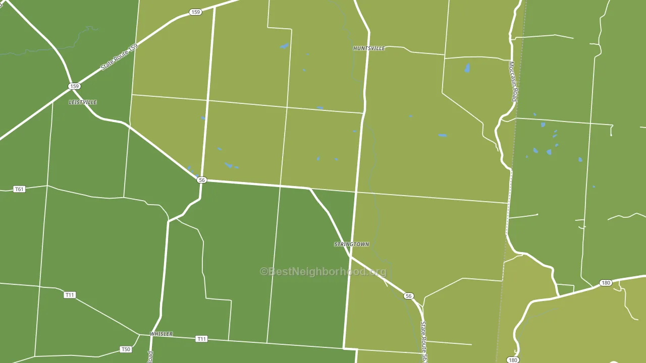 Stringtown, OH block-group voter-turnout map
