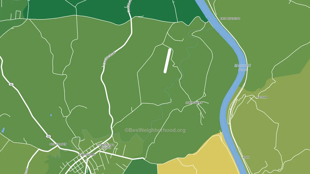 Stringtown, PA block-group voter-turnout map