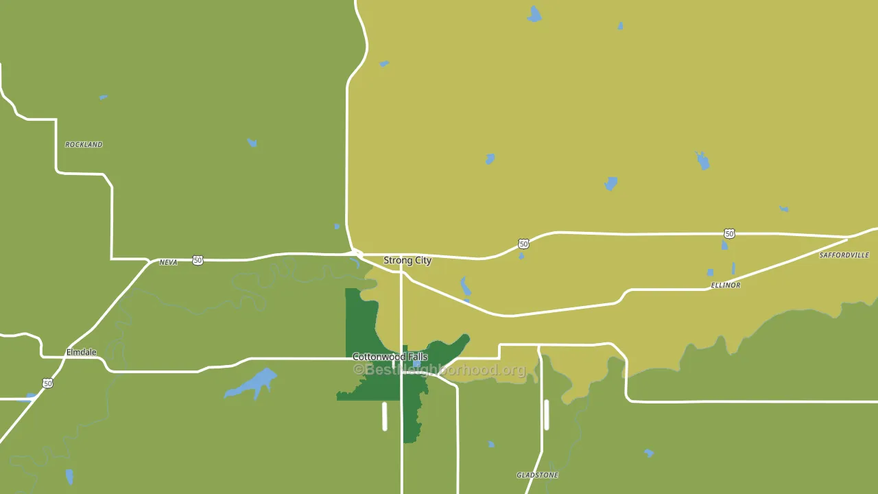 Strong City, KS block-group voter-turnout map