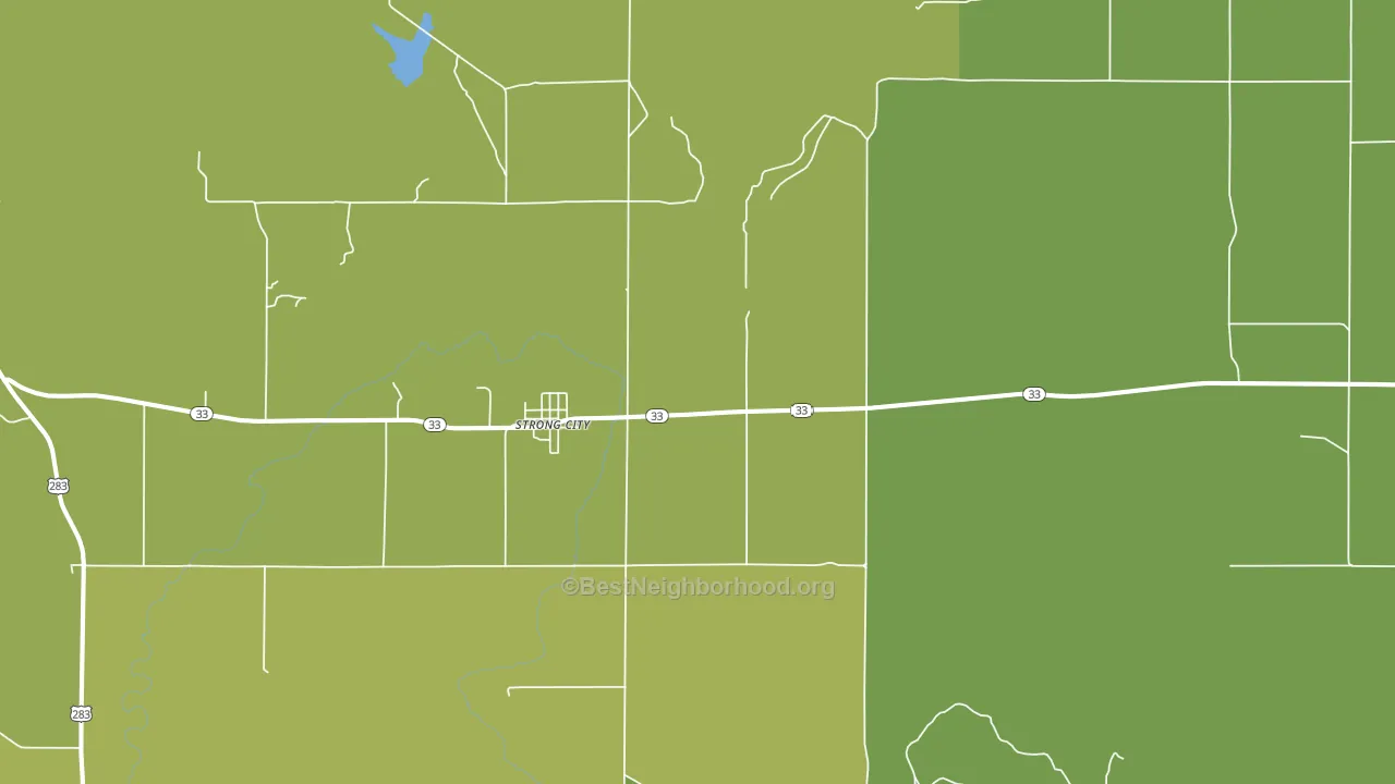 Strong City, OK block-group voter-turnout map