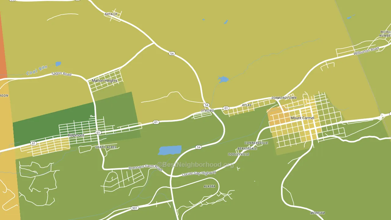 Strong, PA block-group voter-turnout map