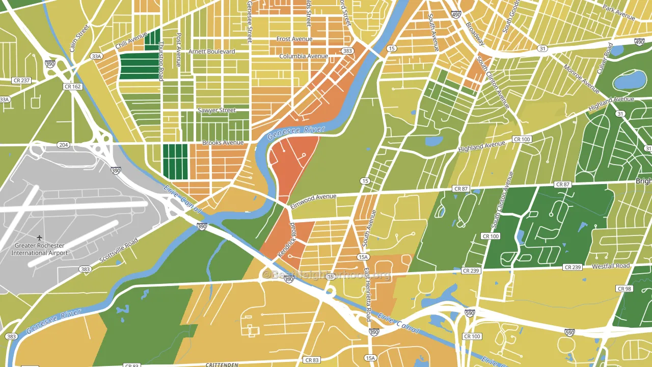 Strong, Rochester, NY block-group voter-turnout map