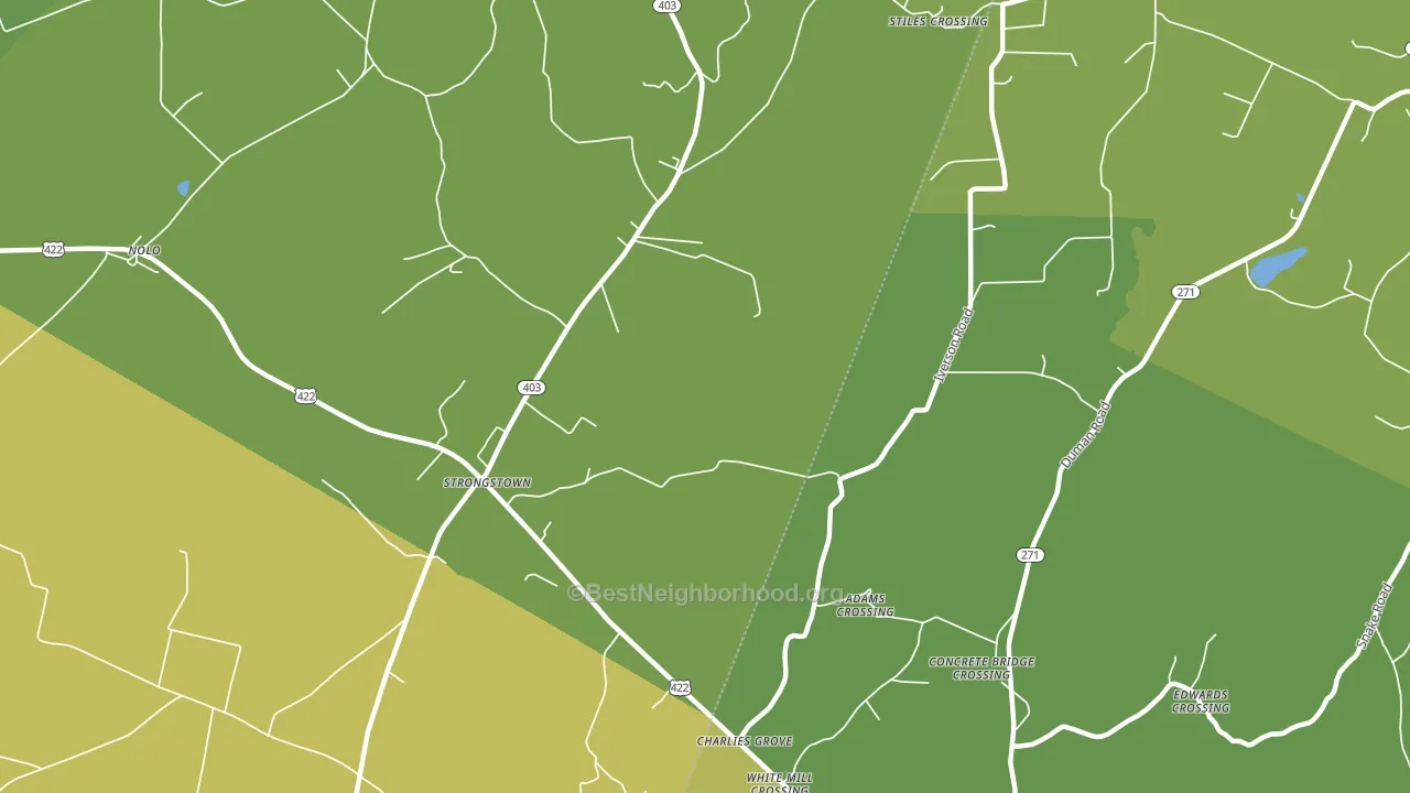 Strongstown, PA block-group voter-turnout map