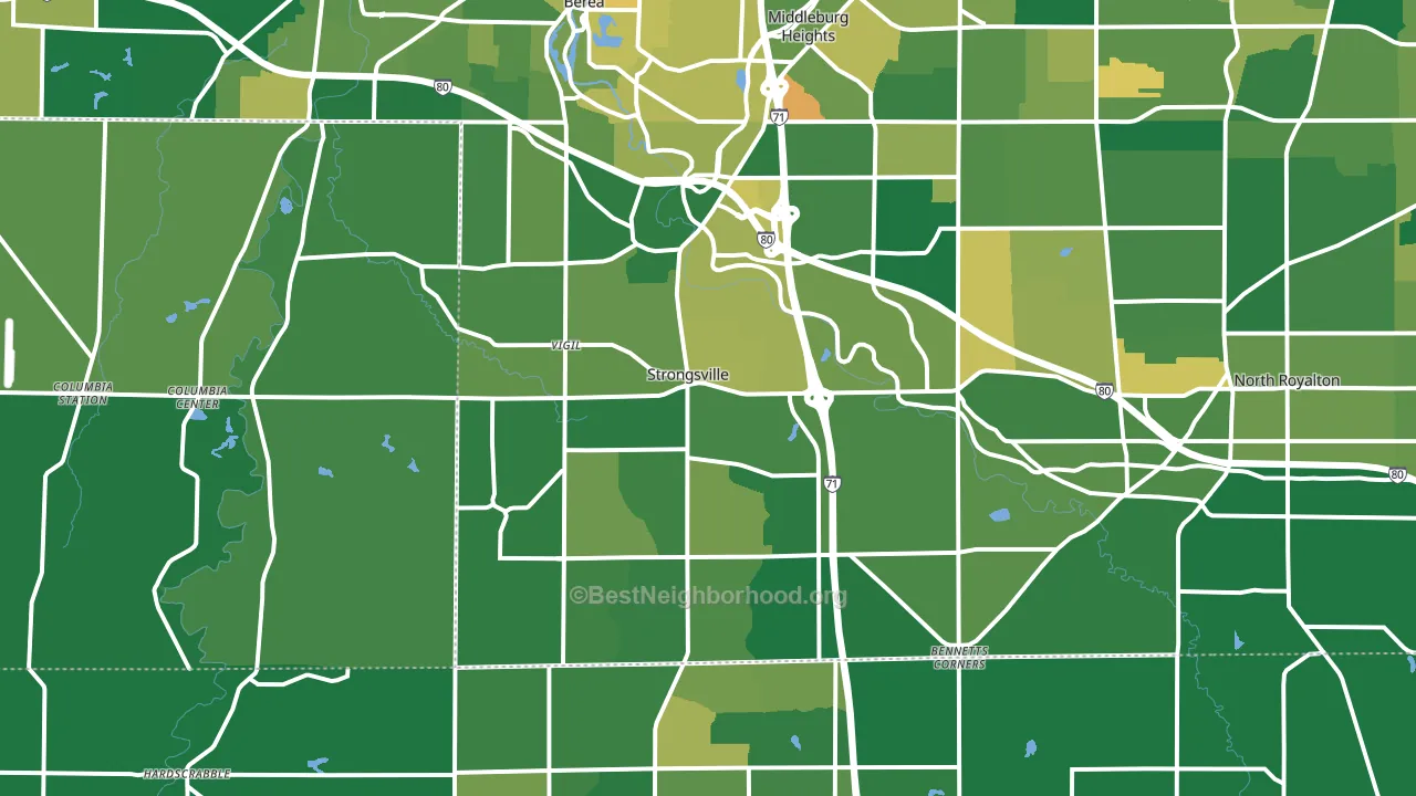 Strongsville, OH block-group voter-turnout map