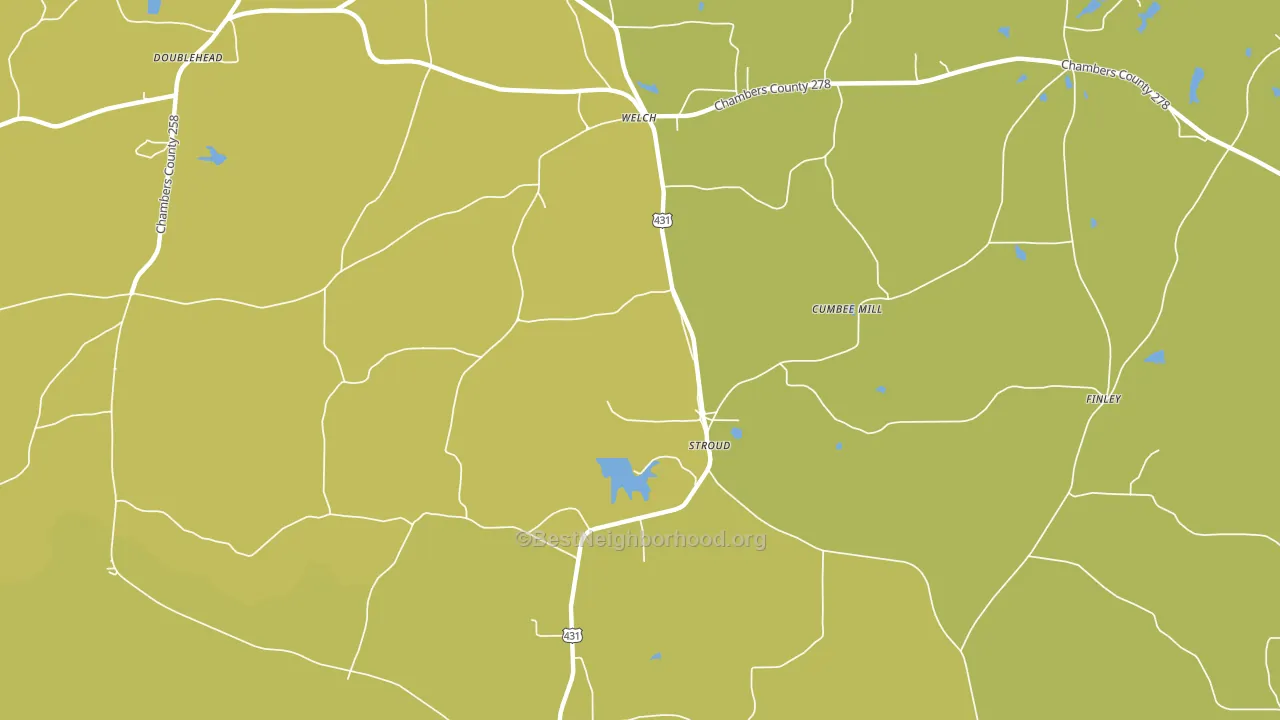 Stroud, AL block-group voter-turnout map