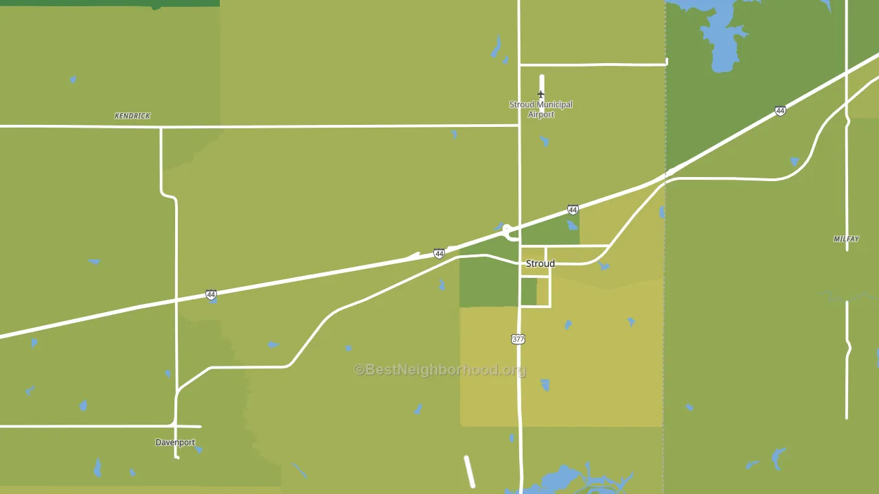 Stroud, OK block-group voter-turnout map