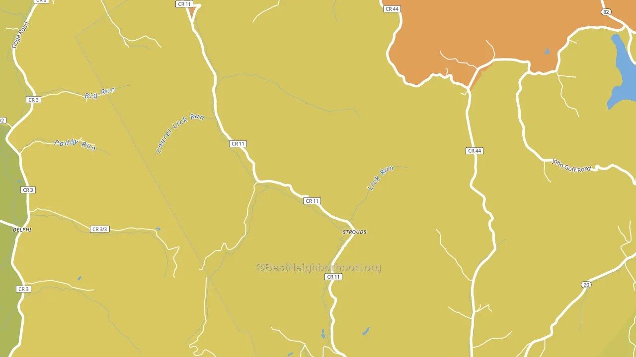 Strouds, WV block-group voter-turnout map