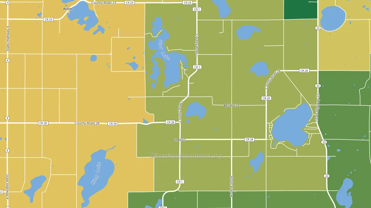 Strout, MN block-group voter-turnout map