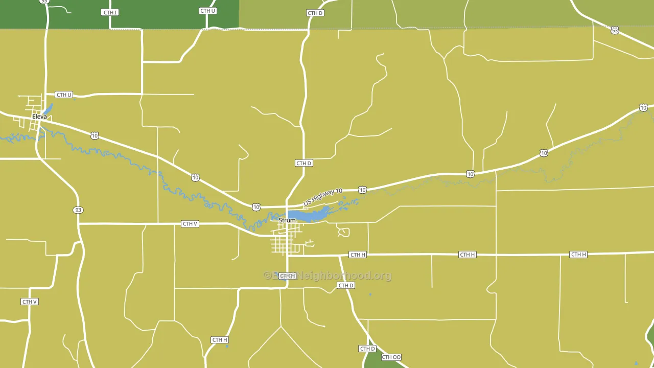 Strum, WI block-group voter-turnout map