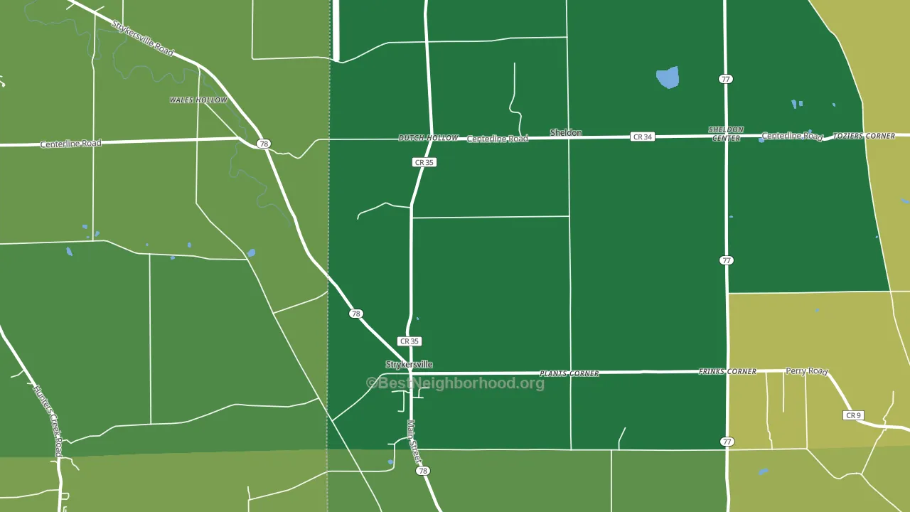 Strykersville, NY block-group voter-turnout map