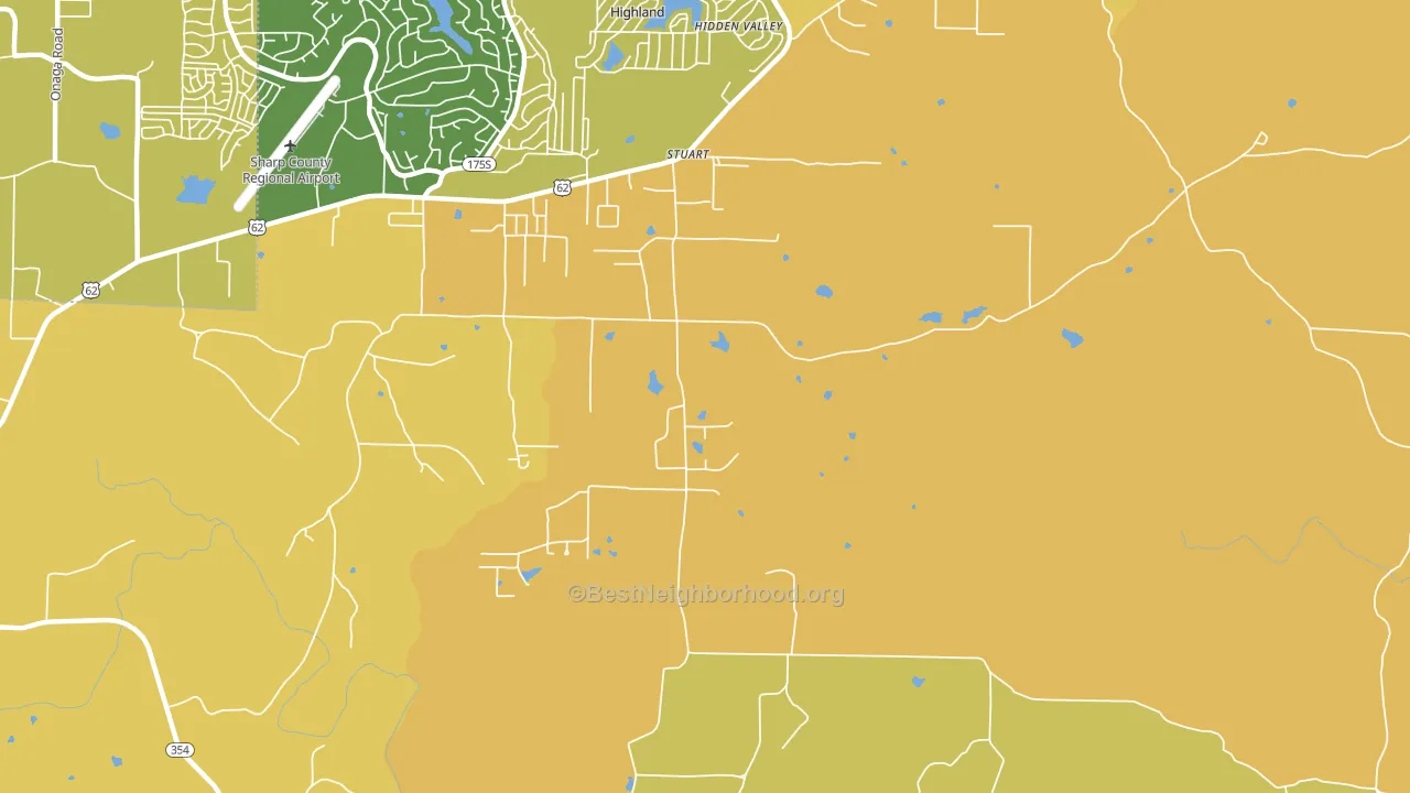 Stuart, AR block-group voter-turnout map