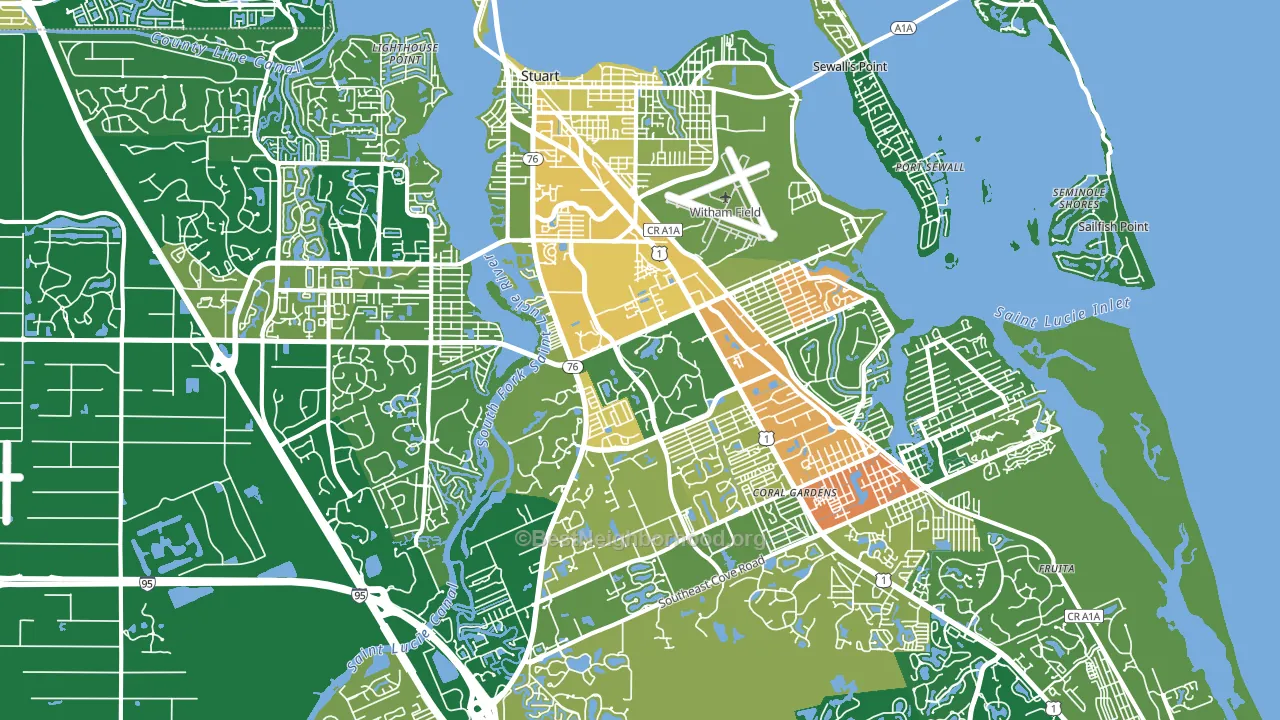 Stuart, FL block-group voter-turnout map