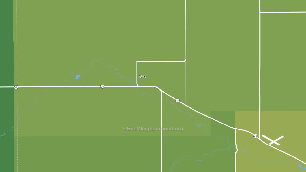 Stuart, NE block-group voter-turnout map