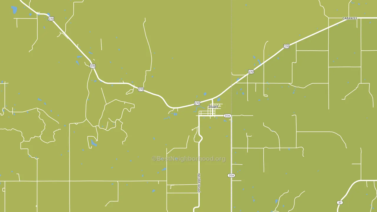 Stuart, OK block-group voter-turnout map