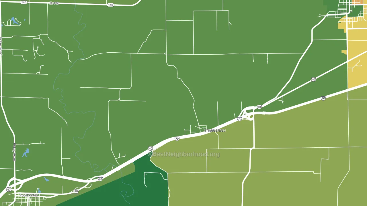 Stubblefield, IL block-group voter-turnout map