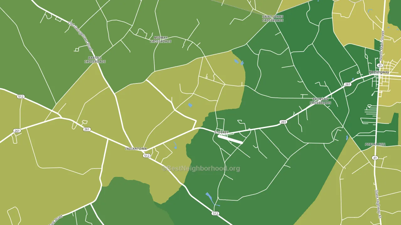 Stuckey, SC block-group voter-turnout map