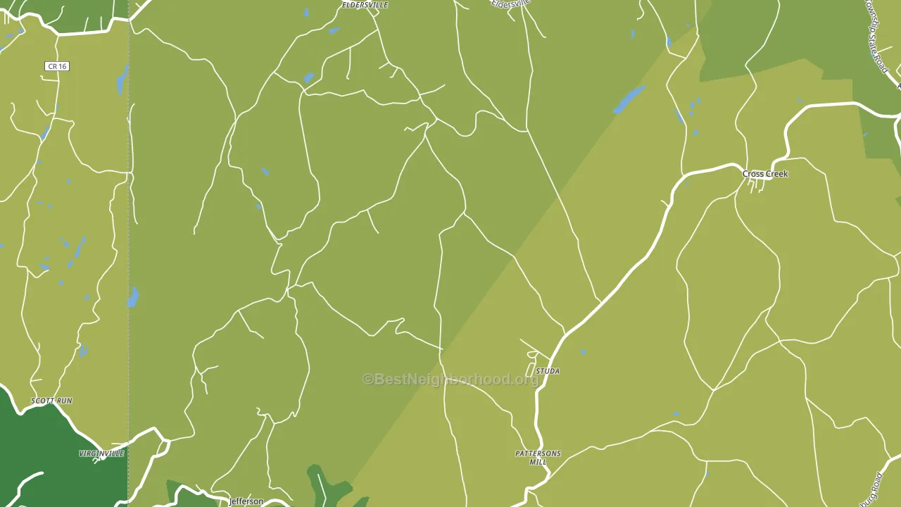 Studa, PA block-group voter-turnout map