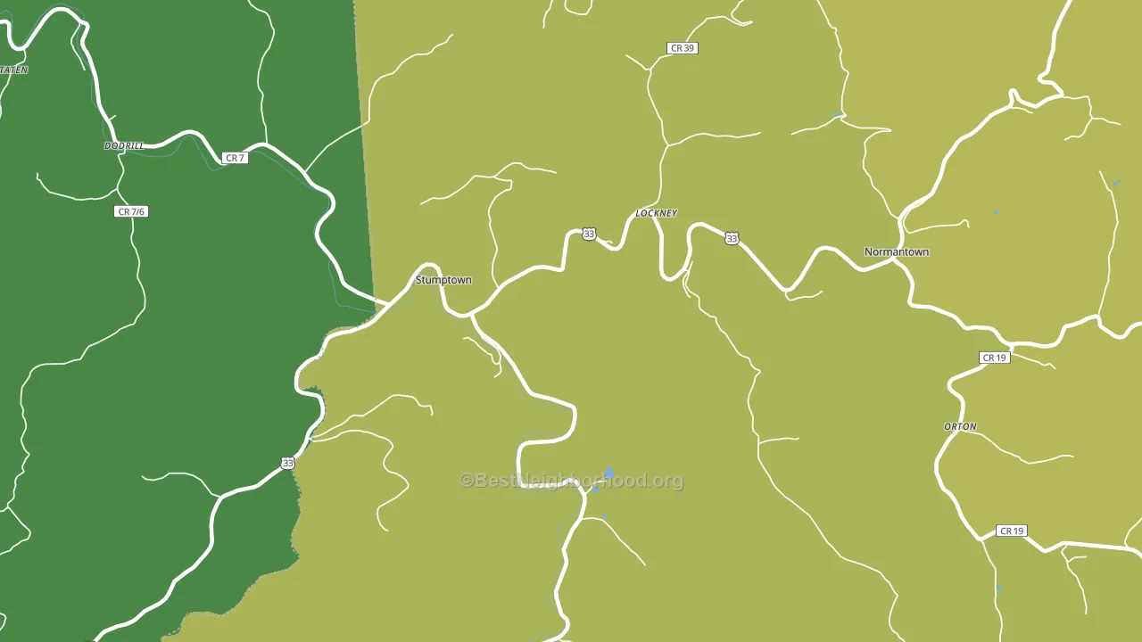 Stumptown, WV block-group voter-turnout map