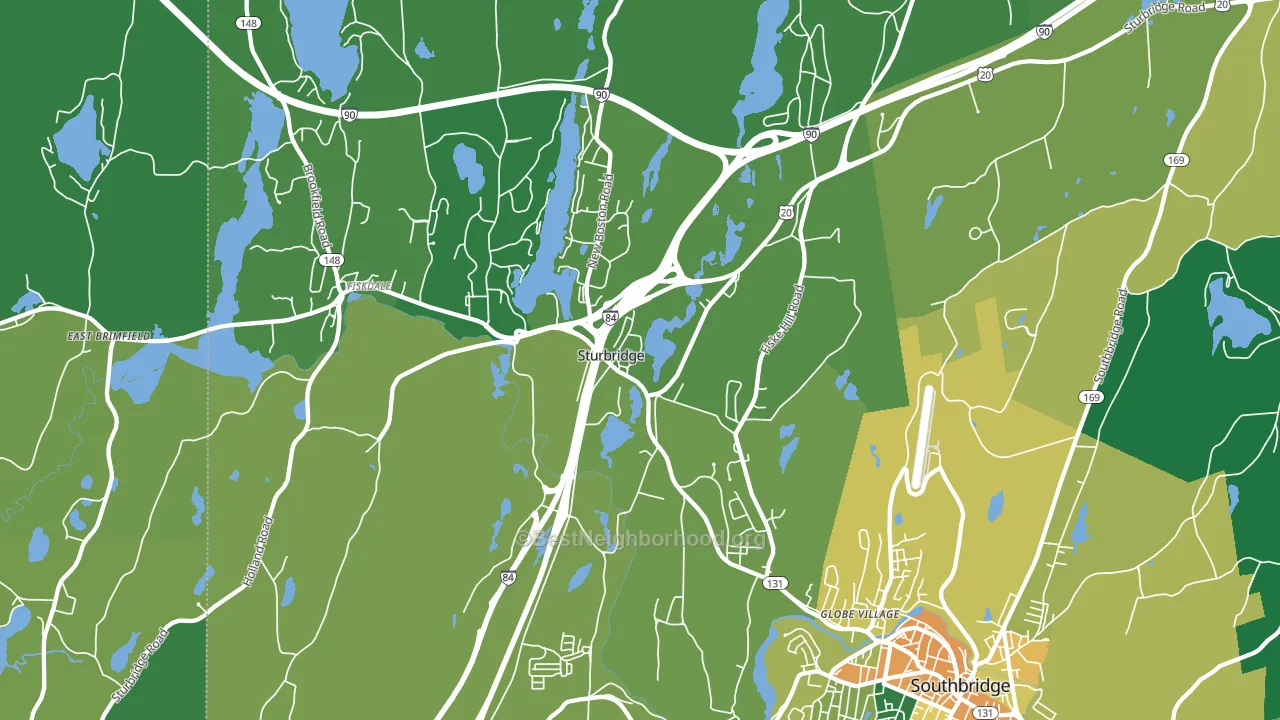 Sturbridge, MA block-group voter-turnout map