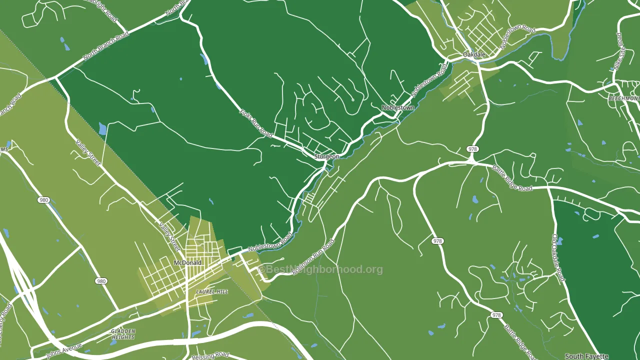 Sturgeon, PA block-group voter-turnout map