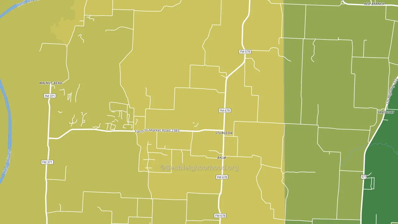 Sturgeon, TX block-group voter-turnout map