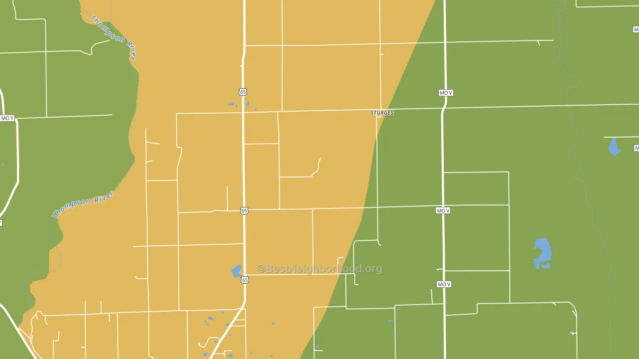 Sturges, MO block-group voter-turnout map