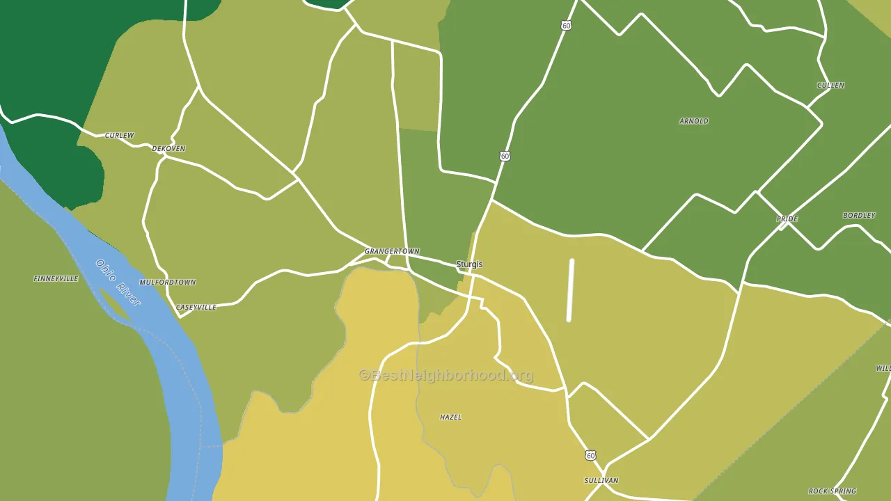 Sturgis, KY block-group voter-turnout map