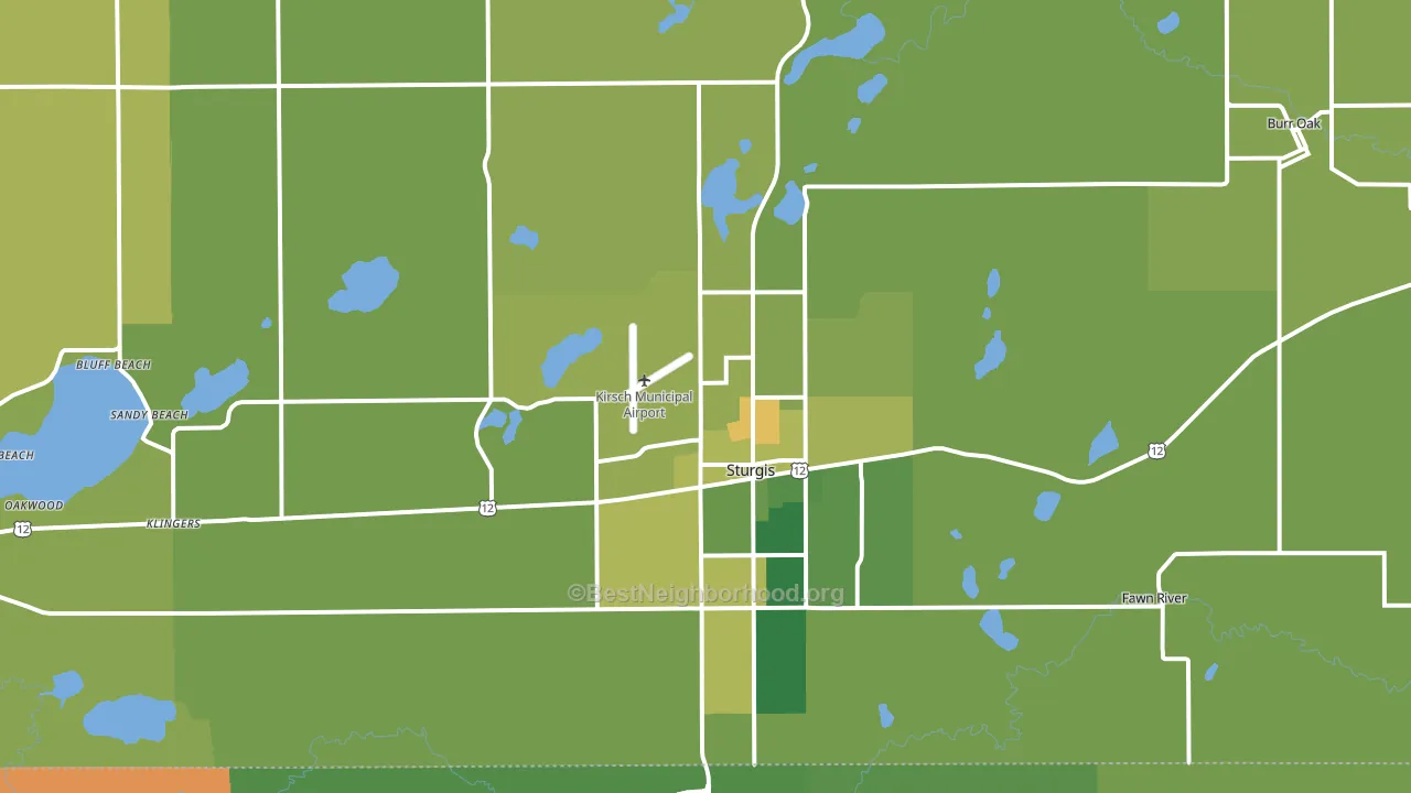 Sturgis, MI block-group voter-turnout map