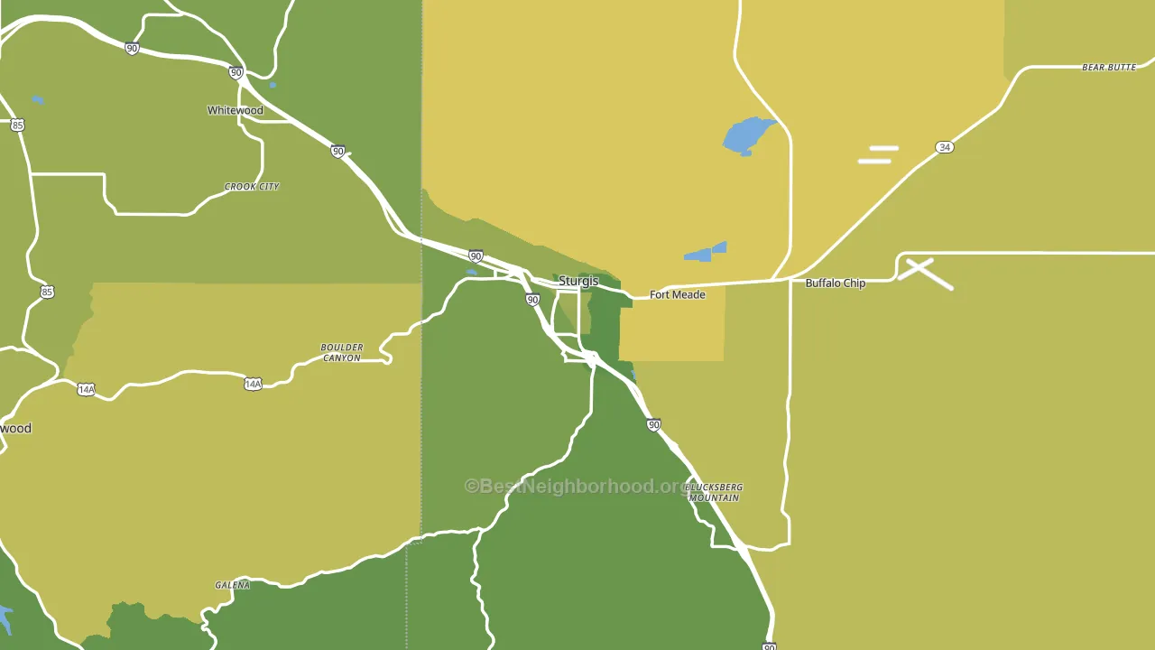Sturgis, SD block-group voter-turnout map