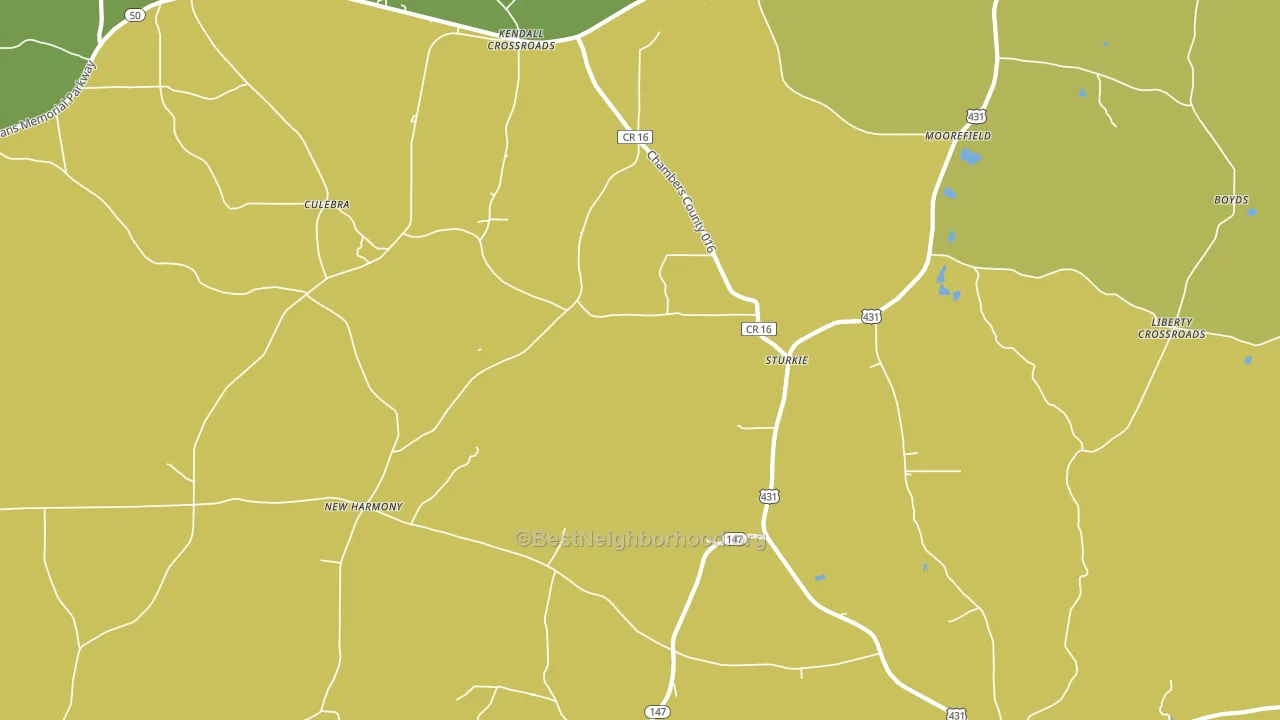 Sturkie, AL block-group voter-turnout map