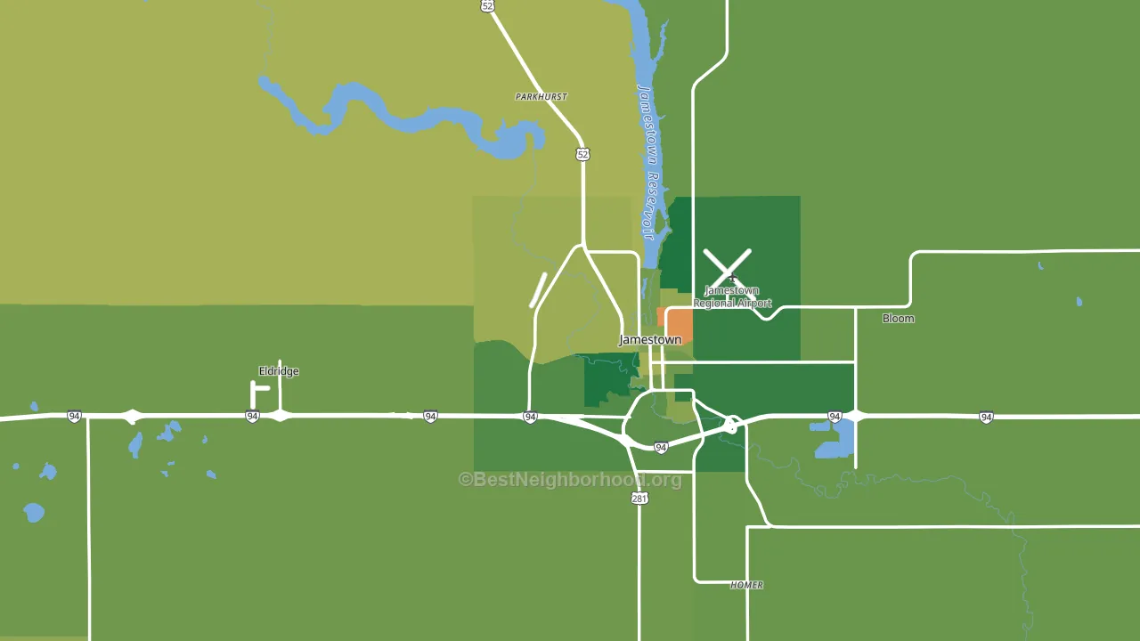 Stutsman County, ND block-group voter-turnout map