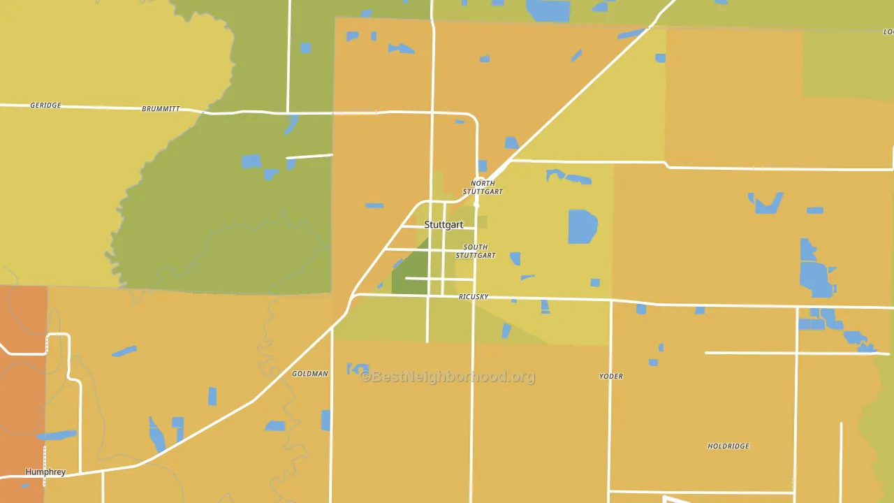 Stuttgart, AR block-group voter-turnout map