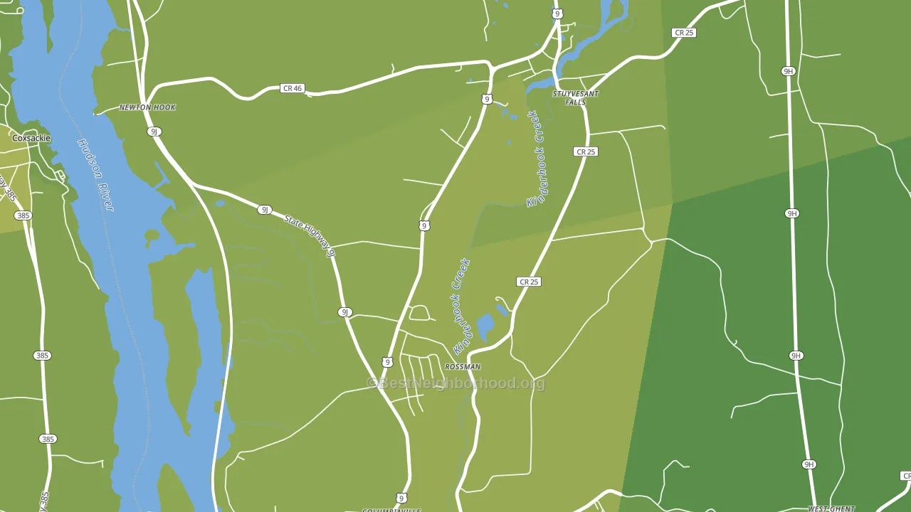 Stuyvesant Falls, NY block-group voter-turnout map