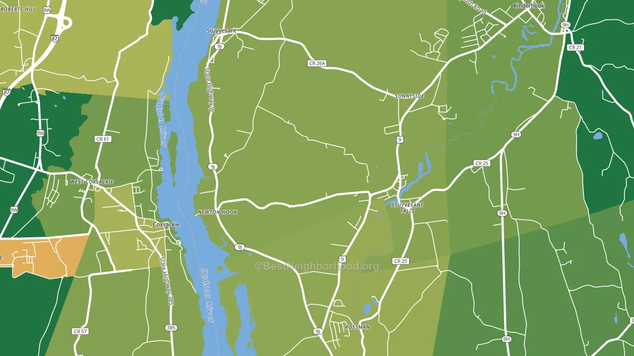 Stuyvesant, NY block-group voter-turnout map