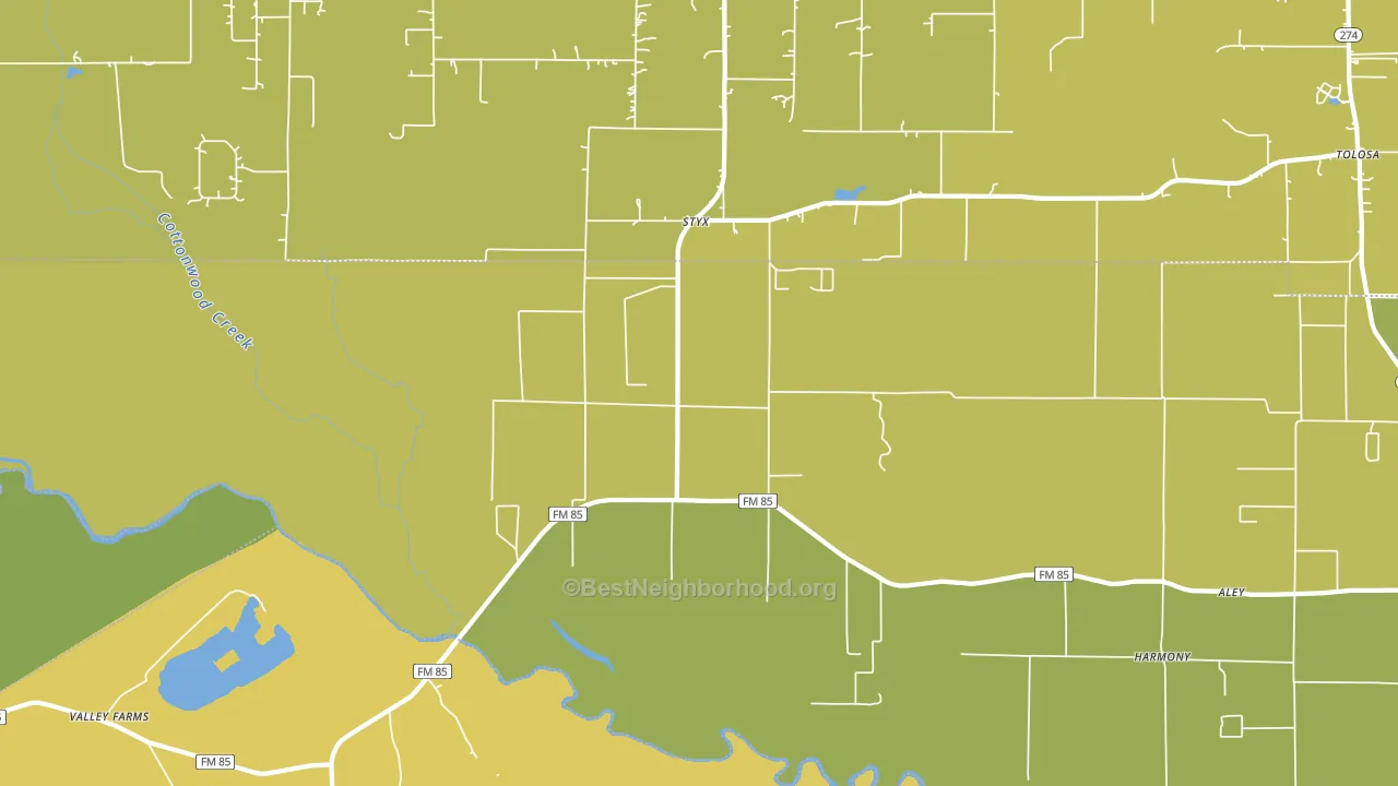 Styx, TX block-group voter-turnout map