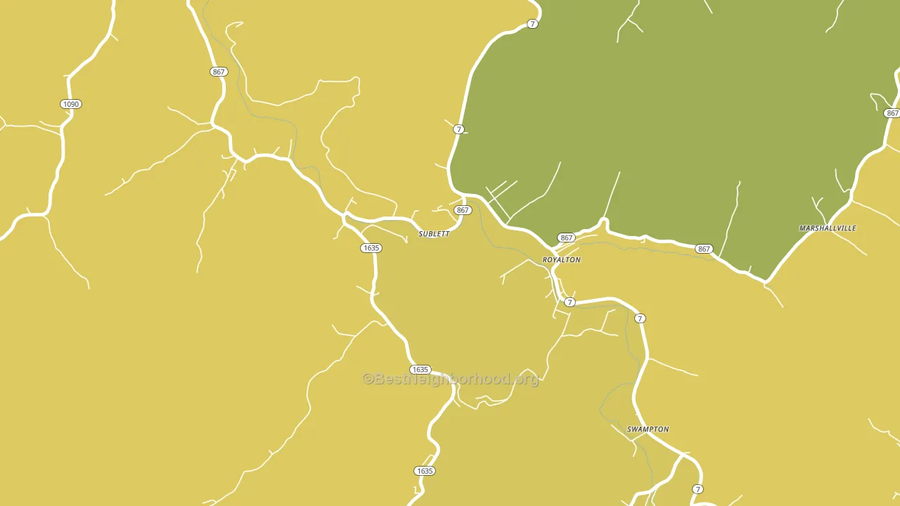 Sublett, KY block-group voter-turnout map