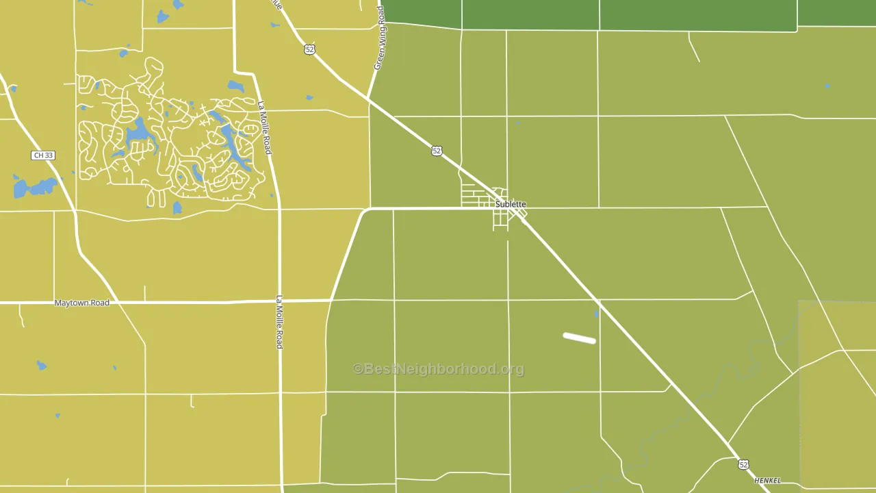Sublette, IL block-group voter-turnout map
