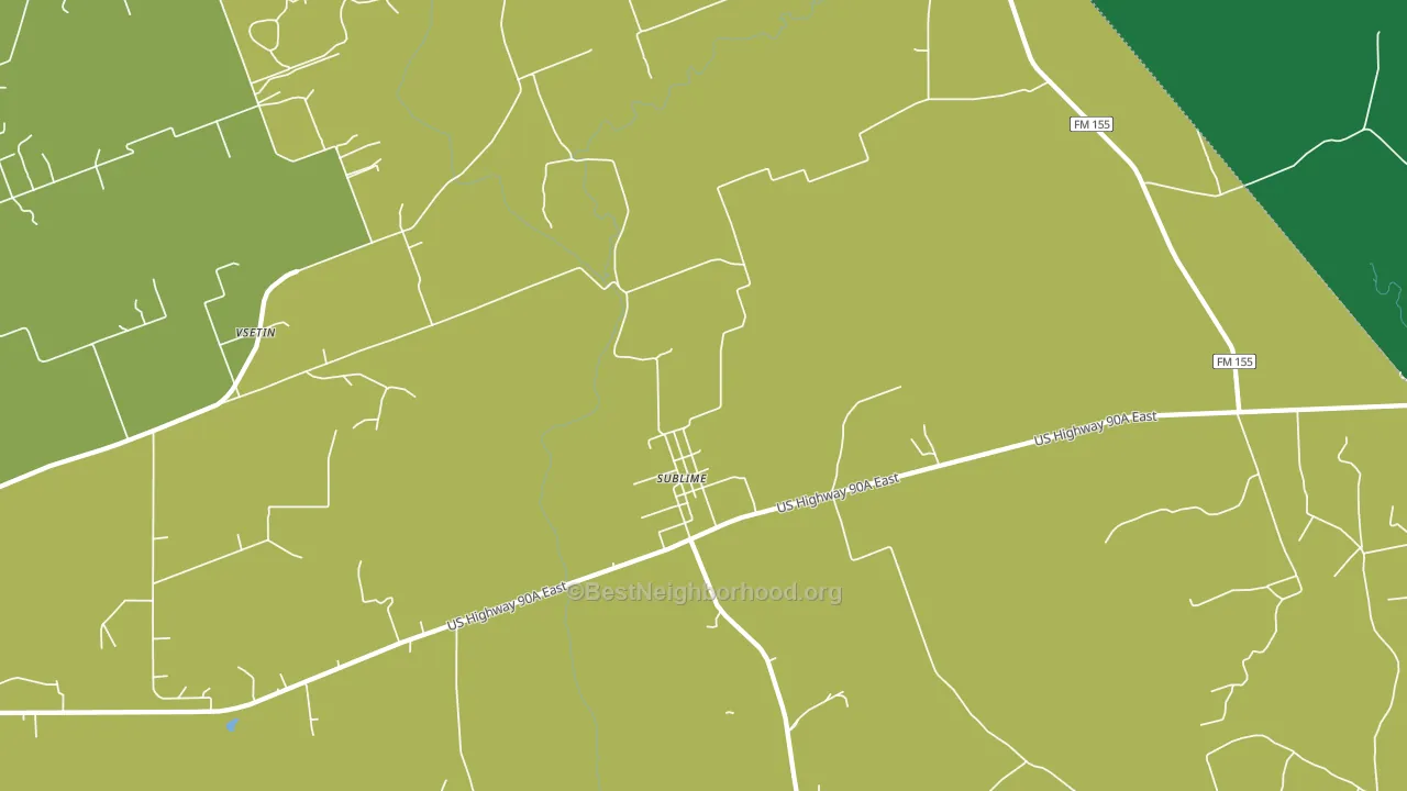 Sublime, TX block-group voter-turnout map