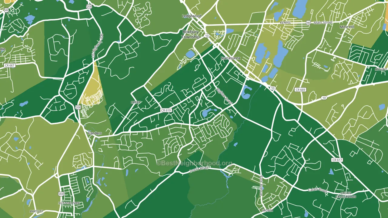Succasunna, NJ block-group voter-turnout map