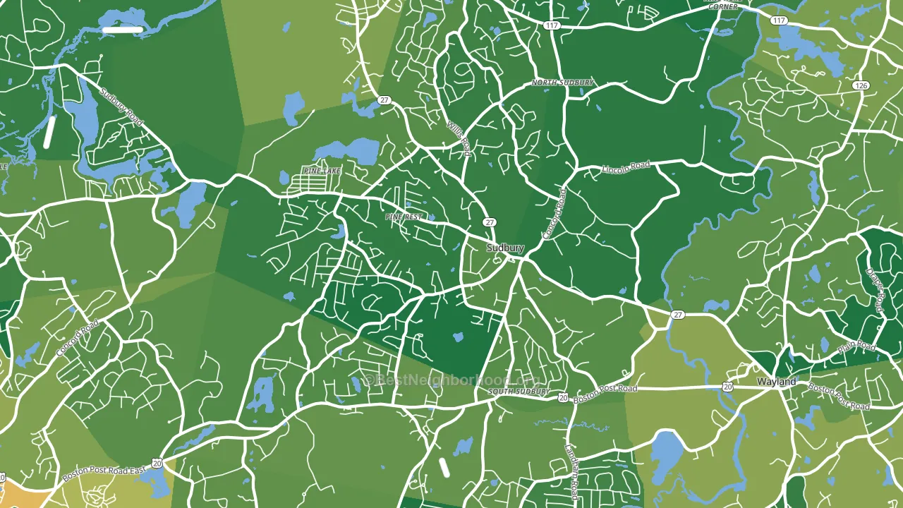 Sudbury, MA block-group voter-turnout map