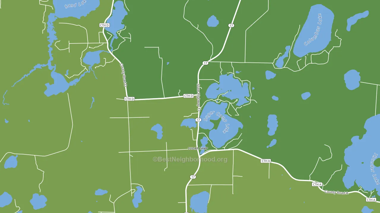Sugar Camp, WI block-group voter-turnout map