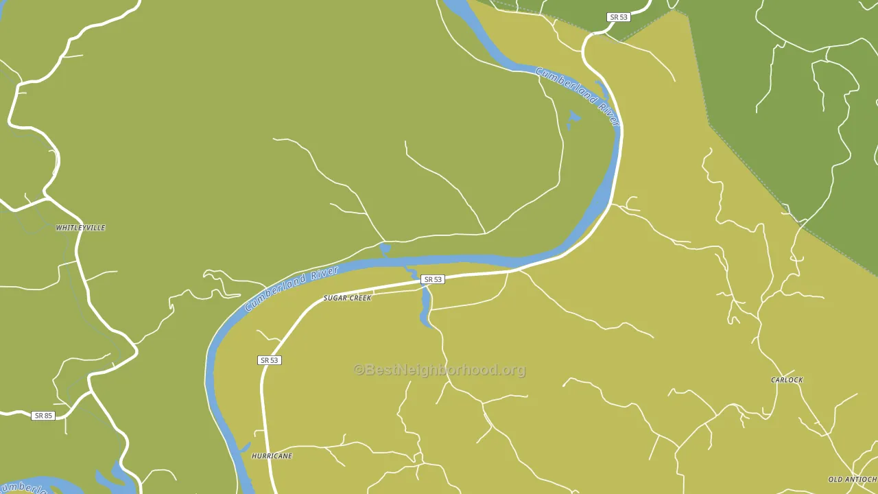 Sugar Creek, TN block-group voter-turnout map